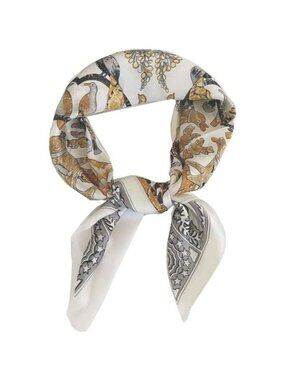Silk Satin 28 Peacock Head Scarf Medium Square Hair Scarf for Women 28 Inches
